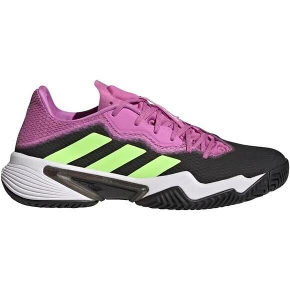 Adidas Men\'s Barricade Tennis Shoes Carbon/Signal Green/Pulse Lilac, US 10.5